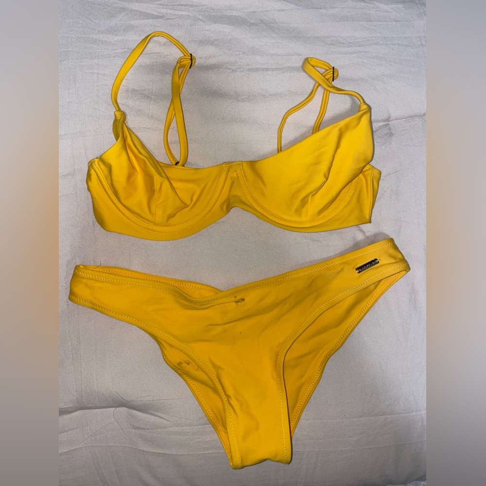 Blackbough Swim yellow bikini top and bottom